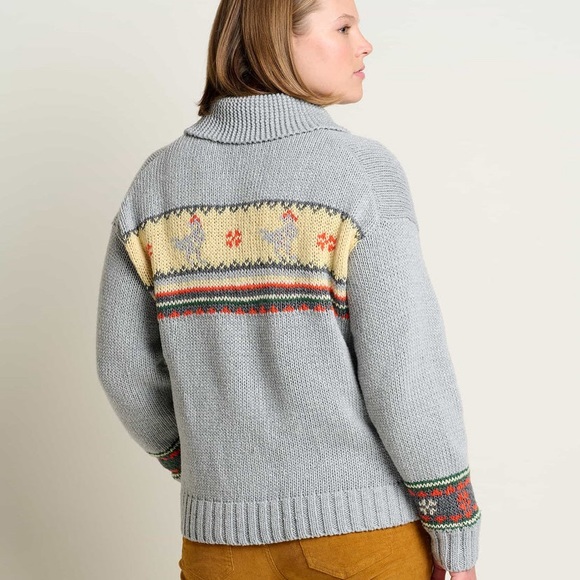 NWT Toad & Co Colorful Nitsa Zip CHICKENS Cardigan π 100% Recycled Materials - Picture 4 of 7